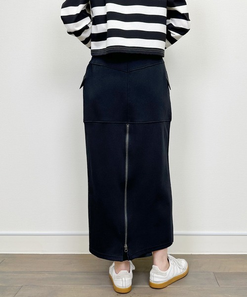 LUGIVA(ルギヴァ)の「【セットアップ可能】ポンチバックファスナースカート(スカート・レディース・ブラック/オフホワイト・M)」の10枚目の写真