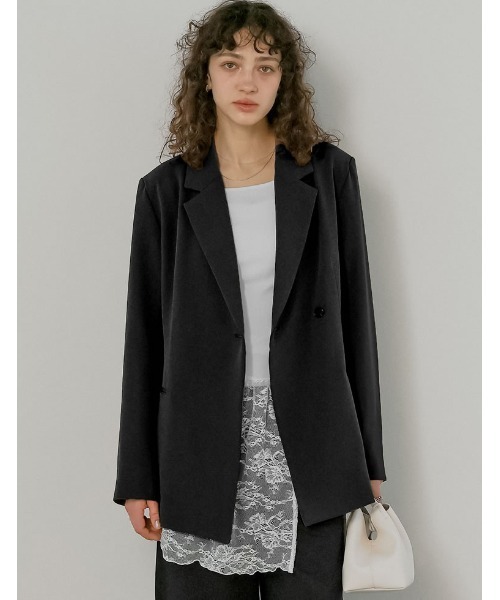 Re:EDIT（リエディ）の「[2026S/S COLLECTION]ツイルラップデザインジャケット（テーラードジャケット・レディース・モカ/ベージュ/ブラック・MEDIUM/LARGE）」の5枚目の写真