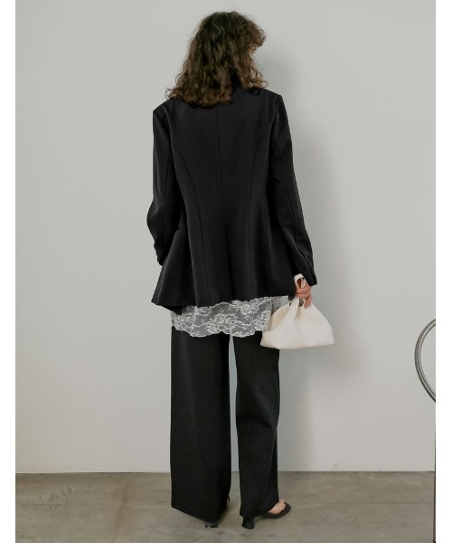 Re:EDIT（リエディ）の「[2026S/S COLLECTION]ツイルラップデザインジャケット（テーラードジャケット・レディース・モカ/ベージュ/ブラック・MEDIUM/LARGE）」の6枚目の写真