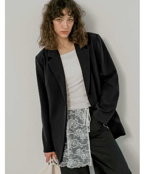 Re:EDIT（リエディ）の「[2026S/S COLLECTION]ツイルラップデザインジャケット（テーラードジャケット・レディース・モカ/ベージュ/ブラック・MEDIUM/LARGE）」の7枚目の写真