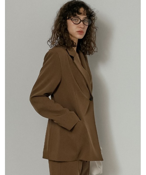 Re:EDIT（リエディ）の「[2026S/S COLLECTION]ツイルラップデザインジャケット（テーラードジャケット・レディース・モカ/ベージュ/ブラック・MEDIUM/LARGE）」の13枚目の写真