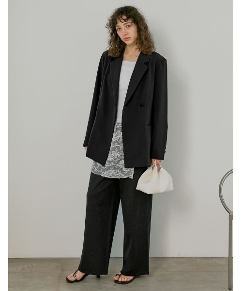 Re:EDIT（リエディ）の「[2026S/S COLLECTION]ツイルラップデザインジャケット（テーラードジャケット・レディース・モカ/ベージュ/ブラック・MEDIUM/LARGE）」の4枚目の写真