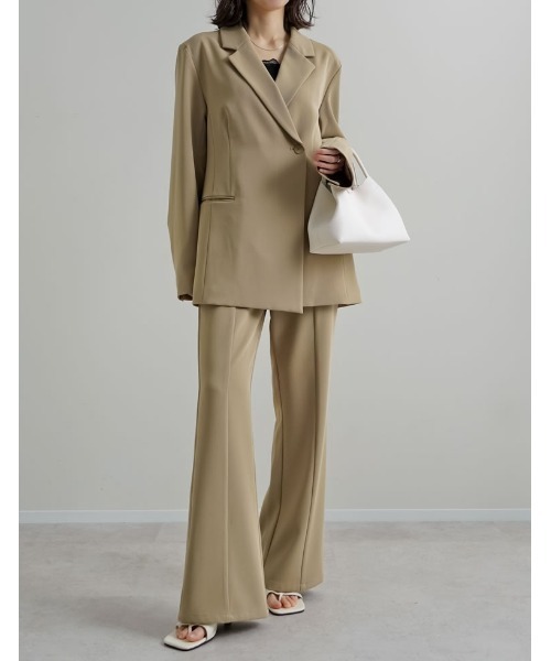 Re:EDIT（リエディ）の「[2026S/S COLLECTION]ツイルラップデザインジャケット（テーラードジャケット・レディース・モカ/ベージュ/ブラック・MEDIUM/LARGE）」の8枚目の写真