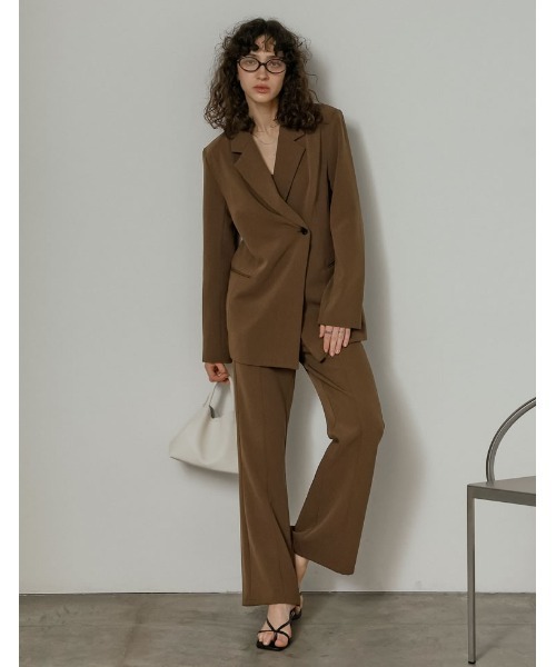 Re:EDIT（リエディ）の「[2026S/S COLLECTION]ツイルラップデザインジャケット（テーラードジャケット・レディース・モカ/ベージュ/ブラック・MEDIUM/LARGE）」の12枚目の写真