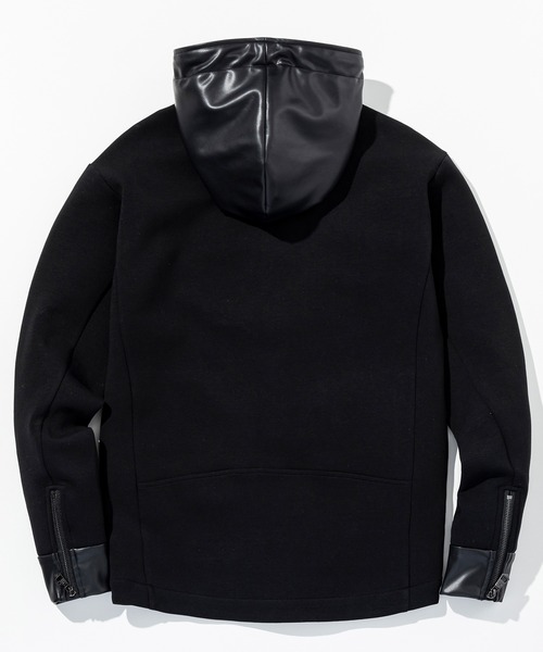 1PIU1UGUALE3  RELAX （ウノピゥウノウグァーレトレ リラックス）の「1PIU1UGUALE3 RELAX(ウノピゥウノウグァーレトレ リラックス)バイカーテックフーディー（パーカー・メンズ・ブラック・S/M/L/XL/XXL）」の15枚目の写真