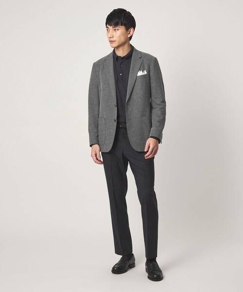 green label relaxing（グリーンレーベルリラクシング）の「ECOPET(R) ハニカムジャージ 2B ジャケット -ウォッシャブル-（テーラードジャケット・メンズ・ネイビー/グレー系・M/L/XL/S）」の3枚目の写真