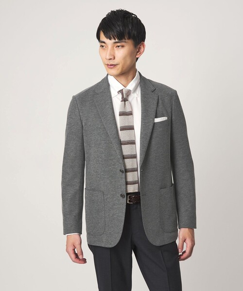 green label relaxing（グリーンレーベルリラクシング）の「ECOPET(R) ハニカムジャージ 2B ジャケット -ウォッシャブル-（テーラードジャケット・メンズ・ネイビー/グレー系・M/L/XL/S）」の4枚目の写真