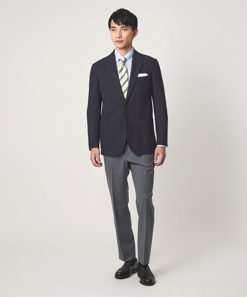 green label relaxing（グリーンレーベルリラクシング）の「ECOPET(R) ハニカムジャージ 2B ジャケット -ウォッシャブル-（テーラードジャケット・メンズ・ネイビー/グレー系・M/L/XL/S）」の6枚目の写真