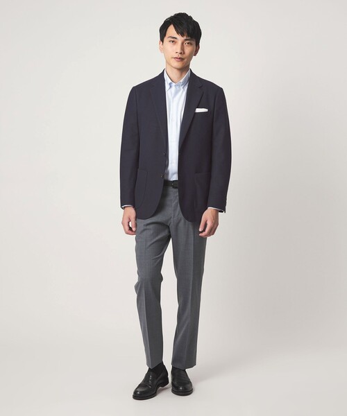 green label relaxing（グリーンレーベルリラクシング）の「ECOPET(R) ハニカムジャージ 2B ジャケット -ウォッシャブル-（テーラードジャケット・メンズ・ネイビー/グレー系・M/L/XL/S）」の8枚目の写真