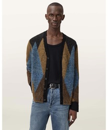 ALLSAINTS（オールセインツ）の「BERNIE OVERSIZED ARGYLE CARDIGAN | BERNIE オーバーサイズ アーガイル カーディガン（カーディガン/ボレロ）」
