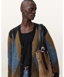 ALLSAINTS（オールセインツ）の「BERNIE OVERSIZED ARGYLE CARDIGAN | BERNIE オーバーサイズ アーガイル カーディガン（カーディガン/ボレロ）」