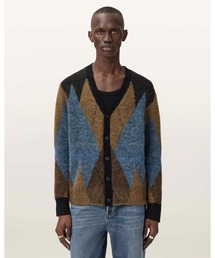 ALLSAINTS（オールセインツ）の「BERNIE OVERSIZED ARGYLE CARDIGAN | BERNIE オーバーサイズ アーガイル カーディガン（カーディガン/ボレロ）」