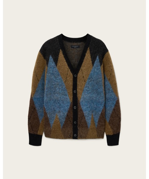 ALLSAINTS(オールセインツ)の「BERNIE OVERSIZED ARGYLE CARDIGAN | BERNIE オーバーサイズ アーガイル カーディガン(カーディガン/ボレロ・メンズ・ブラウン系その他・XS/S/M/L/XL)」の7枚目の写真
