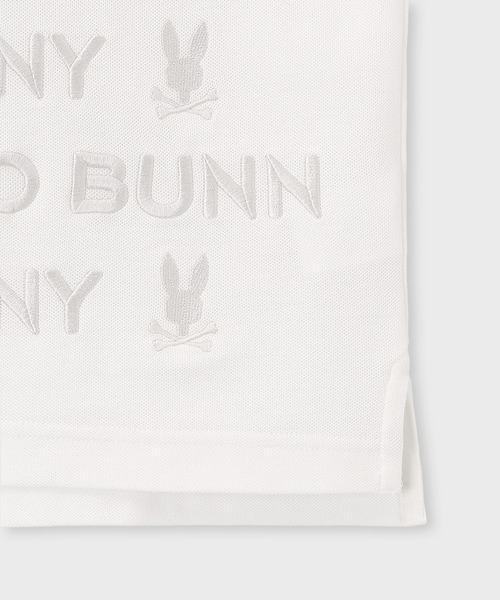 Psycho Bunny（サイコバニー）の「トナル総柄ロゴ刺繍 ポロシャツ（ポロシャツ・メンズ・ホワイト/ブラック・LARGE/MEDIUM/X-LARGE）」の10枚目の写真