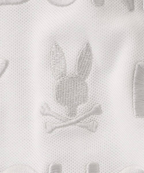 Psycho Bunny（サイコバニー）の「トナル総柄ロゴ刺繍 ポロシャツ（ポロシャツ・メンズ・ホワイト/ブラック・LARGE/MEDIUM/X-LARGE）」の11枚目の写真