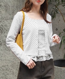 tiptop（ティップトップ）の「カットカーディガン×裾レースキャミSET（Tシャツ/カットソー）」