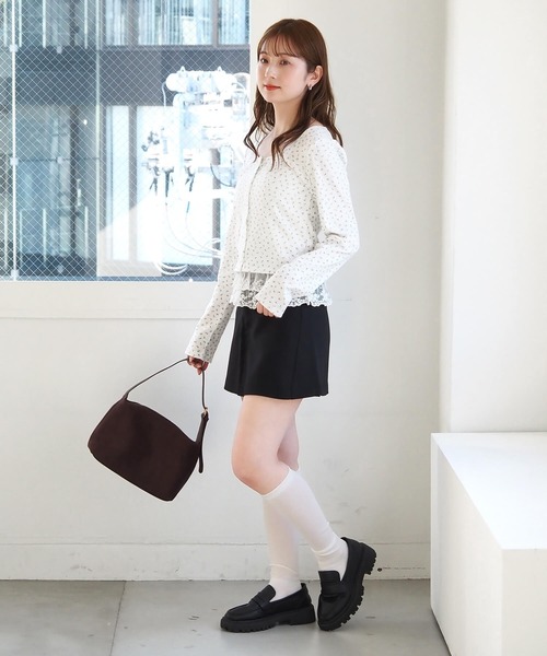 tiptop(ティップトップ)の「カットカーディガン×裾レースキャミSET(Tシャツ/カットソー・レディース・ホワイト系その他/オフホワイト/ブラック系その他/サックスブルー・FREE)」の9枚目の写真