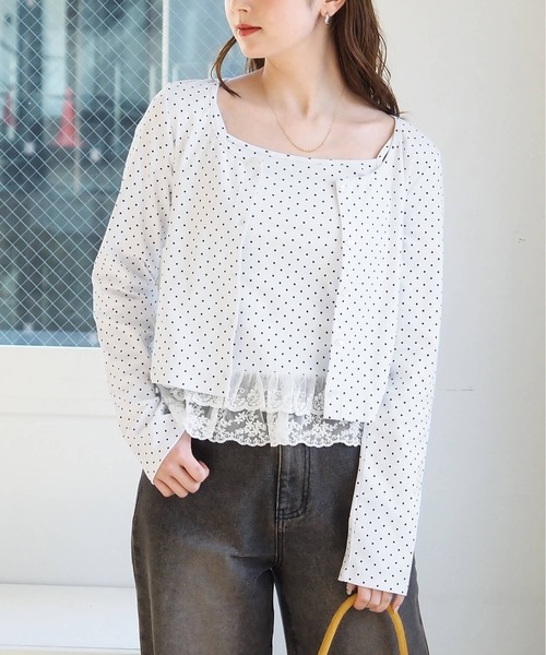 tiptop(ティップトップ)の「カットカーディガン×裾レースキャミSET(Tシャツ/カットソー・レディース・ホワイト系その他/オフホワイト/ブラック系その他/サックスブルー・FREE)」の21枚目の写真