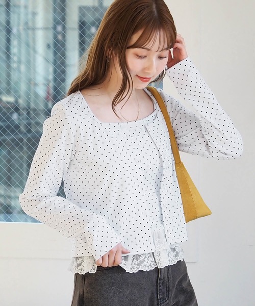 tiptop(ティップトップ)の「カットカーディガン×裾レースキャミSET(Tシャツ/カットソー・レディース・ホワイト系その他/オフホワイト/ブラック系その他/サックスブルー・FREE)」の22枚目の写真