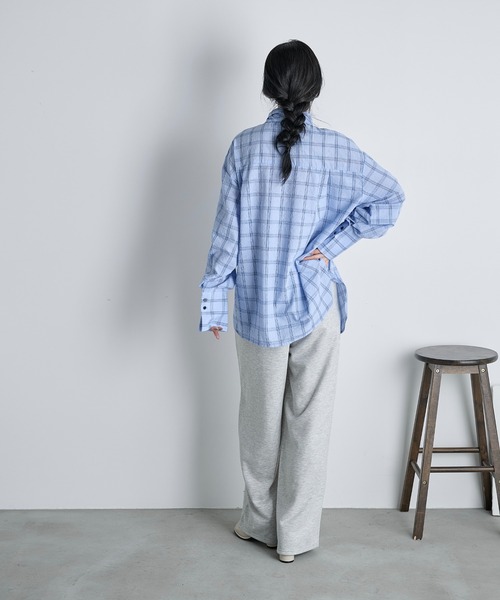 THE YOn（ザヨン）の「ビジューデザインスウェットイージーパンツ（スウェットパンツ・レディース・アイボリー/サックスブルー/グレー・FREE）」の9枚目の写真