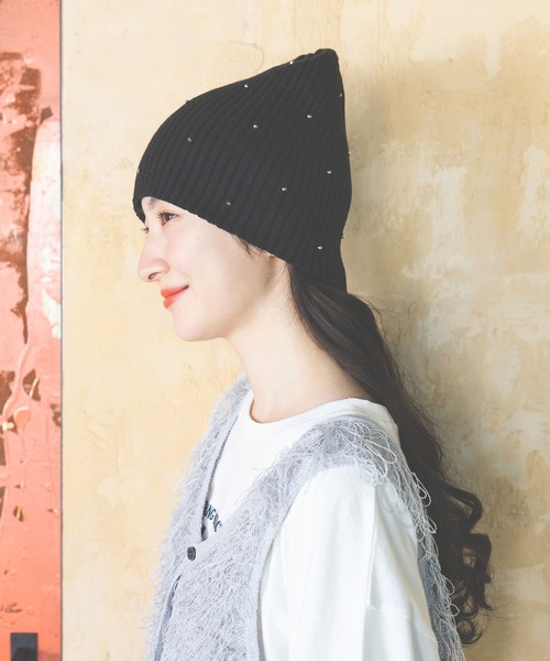 niko and...(ニコアンド)の「オリジナルパーツ付きニットワッチ(ニットキャップ/ビーニー・レディース・ブラック/グレー・0)」の3枚目の写真