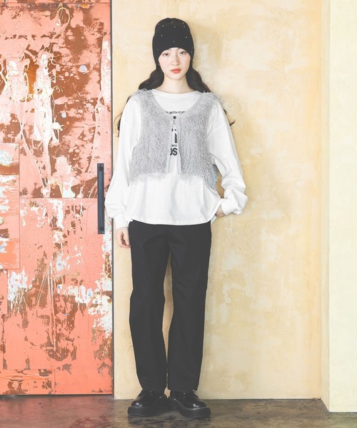 niko and...(ニコアンド)の「オリジナルパーツ付きニットワッチ(ニットキャップ/ビーニー・レディース・ブラック/グレー・0)」の4枚目の写真