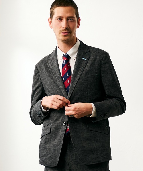 Psycho Bunny（サイコバニー）の「COOL DOTSホームスパンプリント セットアップジャケット（テーラードジャケット・メンズ・インディゴブルー/ダークグレー・MEDIUM/LARGE/LL）」の2枚目の写真