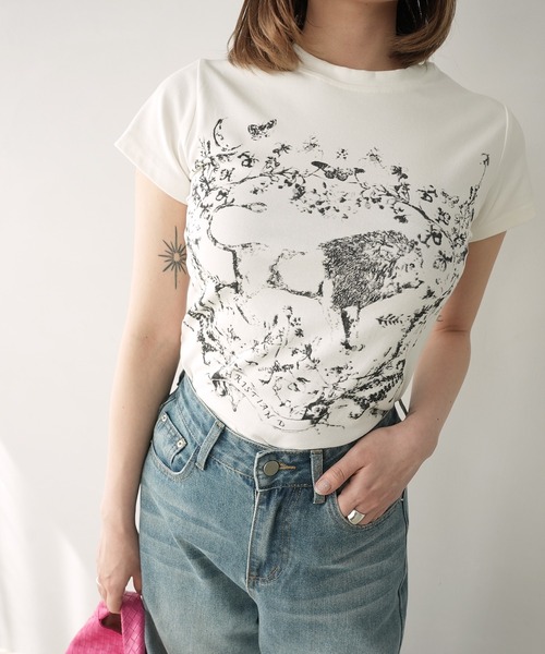 c.u.l(シーユーエル)の「ライオン 手描き風プリント Tシャツ カットソー culw894(Tシャツ/カットソー・レディース・ホワイト・S/M)」の12枚目の写真