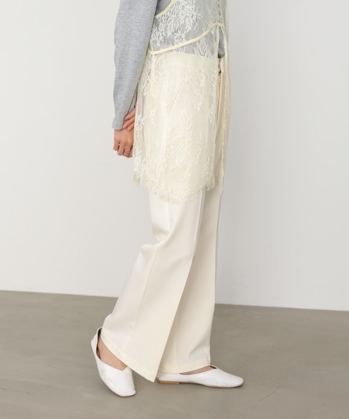 Bab(バブ)の「【選べるサイズ展開】ストレッチツイルセミフレアスラックスパンツ(スラックス・レディース・アイボリー/チャコールグレー/ブラック・L/M)」の5枚目の写真