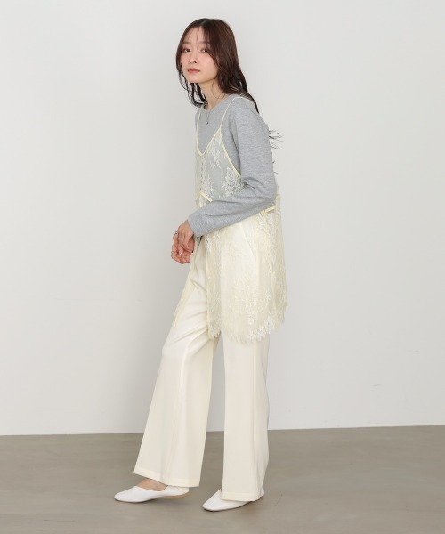 Bab(バブ)の「【選べるサイズ展開】ストレッチツイルセミフレアスラックスパンツ(スラックス・レディース・アイボリー/チャコールグレー/ブラック・L/M)」の6枚目の写真