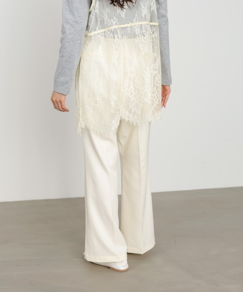 Bab(バブ)の「【選べるサイズ展開】ストレッチツイルセミフレアスラックスパンツ(スラックス・レディース・アイボリー/チャコールグレー/ブラック・L/M)」の8枚目の写真