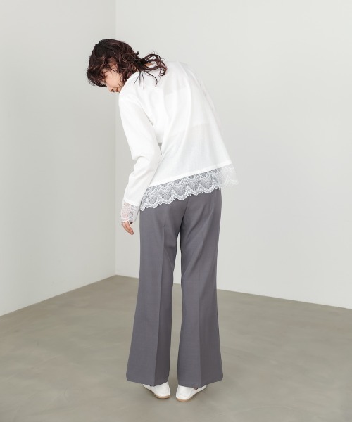 Bab(バブ)の「【選べるサイズ展開】ストレッチツイルセミフレアスラックスパンツ(スラックス・レディース・アイボリー/チャコールグレー/ブラック・L/M)」の20枚目の写真