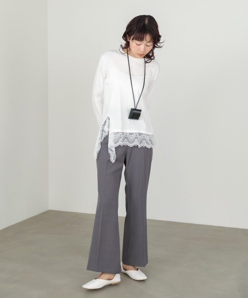 Bab(バブ)の「【選べるサイズ展開】ストレッチツイルセミフレアスラックスパンツ(スラックス・レディース・アイボリー/チャコールグレー/ブラック・L/M)」の22枚目の写真