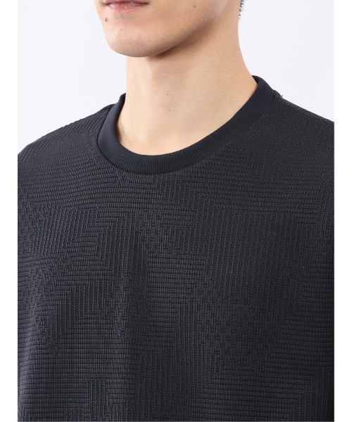 TAKA-Q（タカキュー）の「【インナー ロンＴ】タカキュー ランダムジャガード クルーネック 長袖 Tシャツ（Tシャツ/カットソー・メンズ・グレー/ネイビー・MEDIUM/LARGE/X-LARGE）」の8枚目の写真