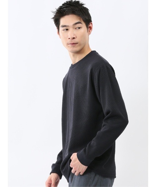 TAKA-Q（タカキュー）の「【インナー ロンＴ】タカキュー ランダムジャガード クルーネック 長袖 Tシャツ（Tシャツ/カットソー・メンズ・グレー/ネイビー・MEDIUM/LARGE/X-LARGE）」の10枚目の写真