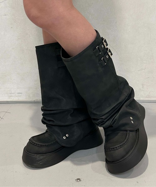 sedacle girl（セダクルガール）の「2wayバックルミドルブーツ（ブーツ・レディース・ダークブラウン/ブラック・LARGE/MEDIUM）」の6枚目の写真