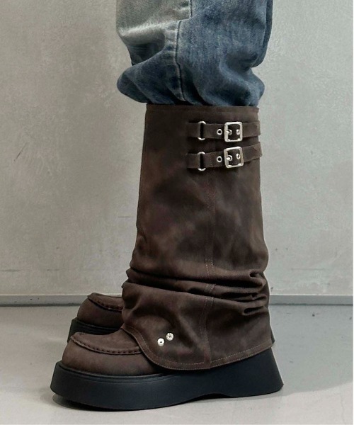 sedacle girl（セダクルガール）の「2wayバックルミドルブーツ（ブーツ・レディース・ダークブラウン/ブラック・LARGE/MEDIUM）」の13枚目の写真