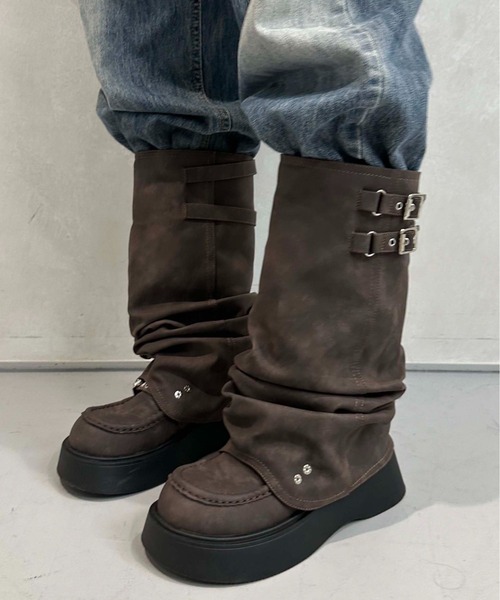 sedacle girl（セダクルガール）の「2wayバックルミドルブーツ（ブーツ・レディース・ダークブラウン/ブラック・LARGE/MEDIUM）」の14枚目の写真