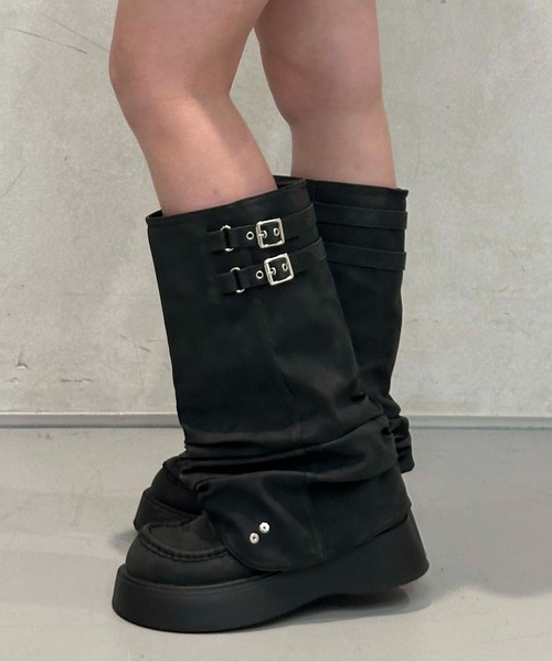 sedacle girl（セダクルガール）の「2wayバックルミドルブーツ（ブーツ・レディース・ダークブラウン/ブラック・LARGE/MEDIUM）」の5枚目の写真