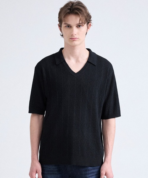 Parts Lab.(パーツラボ)の「【Parts Lab.】Summer Knit Short-sleeve Polo Shirt / 半袖サマーニットポロシャツ(ポロシャツ・メンズ・チャコールグレー/ブラック/ベージュ・M/L/S)」の6枚目の写真