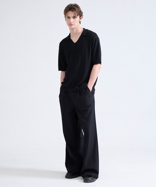 Parts Lab.(パーツラボ)の「【Parts Lab.】Summer Knit Short-sleeve Polo Shirt / 半袖サマーニットポロシャツ(ポロシャツ・メンズ・チャコールグレー/ブラック/ベージュ・M/L/S)」の12枚目の写真