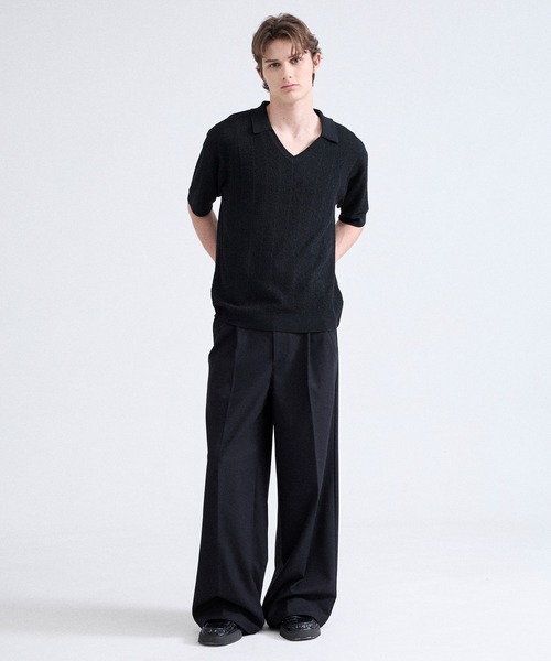 Parts Lab.(パーツラボ)の「【Parts Lab.】Summer Knit Short-sleeve Polo Shirt / 半袖サマーニットポロシャツ(ポロシャツ・メンズ・チャコールグレー/ブラック/ベージュ・M/L/S)」の13枚目の写真