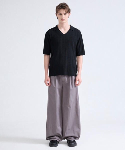 Parts Lab.(パーツラボ)の「【Parts Lab.】Summer Knit Short-sleeve Polo Shirt / 半袖サマーニットポロシャツ(ポロシャツ・メンズ・チャコールグレー/ブラック/ベージュ・M/L/S)」の14枚目の写真