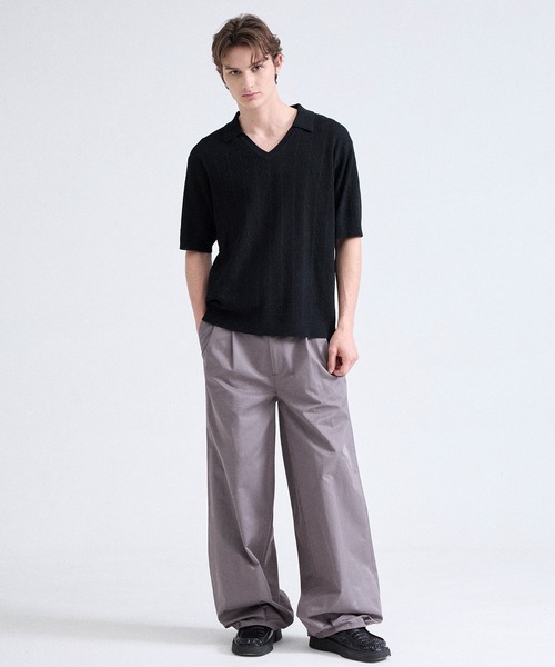 Parts Lab.(パーツラボ)の「【Parts Lab.】Summer Knit Short-sleeve Polo Shirt / 半袖サマーニットポロシャツ(ポロシャツ・メンズ・チャコールグレー/ブラック/ベージュ・M/L/S)」の15枚目の写真