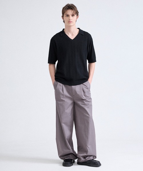 Parts Lab.(パーツラボ)の「【Parts Lab.】Summer Knit Short-sleeve Polo Shirt / 半袖サマーニットポロシャツ(ポロシャツ・メンズ・チャコールグレー/ブラック/ベージュ・M/L/S)」の16枚目の写真
