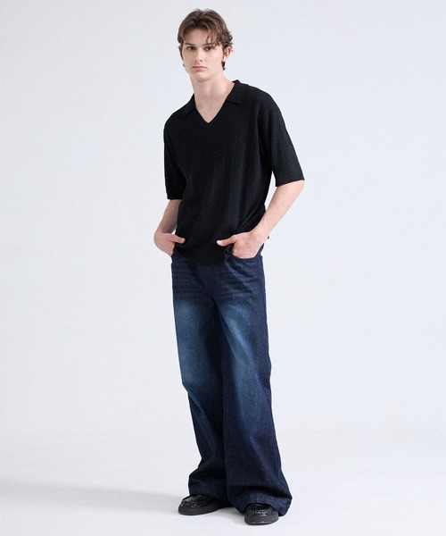 Parts Lab.(パーツラボ)の「【Parts Lab.】Summer Knit Short-sleeve Polo Shirt / 半袖サマーニットポロシャツ(ポロシャツ・メンズ・チャコールグレー/ブラック/ベージュ・M/L/S)」の18枚目の写真