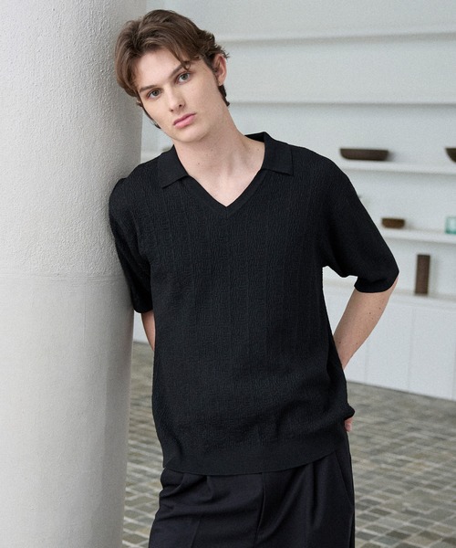 Parts Lab.(パーツラボ)の「【Parts Lab.】Summer Knit Short-sleeve Polo Shirt / 半袖サマーニットポロシャツ(ポロシャツ・メンズ・チャコールグレー/ブラック/ベージュ・M/L/S)」の20枚目の写真