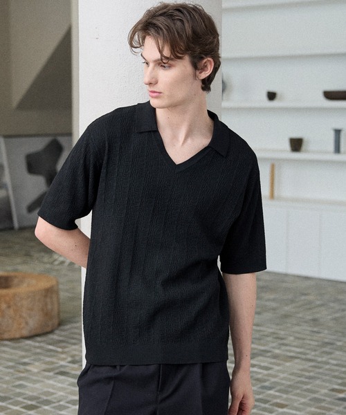 Parts Lab.(パーツラボ)の「【Parts Lab.】Summer Knit Short-sleeve Polo Shirt / 半袖サマーニットポロシャツ(ポロシャツ・メンズ・チャコールグレー/ブラック/ベージュ・M/L/S)」の21枚目の写真