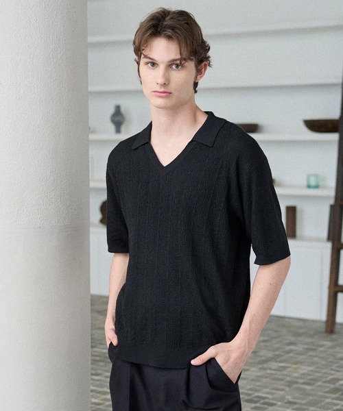 Parts Lab.(パーツラボ)の「【Parts Lab.】Summer Knit Short-sleeve Polo Shirt / 半袖サマーニットポロシャツ(ポロシャツ・メンズ・チャコールグレー/ブラック/ベージュ・M/L/S)」の22枚目の写真
