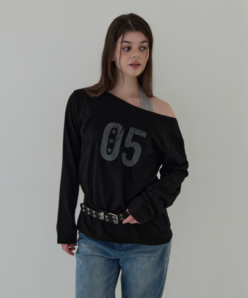 5OML(オーオーエムエル)の「ツーベイオフショルダー ロングスリーブ(ホルターネックセット)(ブラック)(Tシャツ/カットソー・レディース・ブラック・FREE)」の2枚目の写真